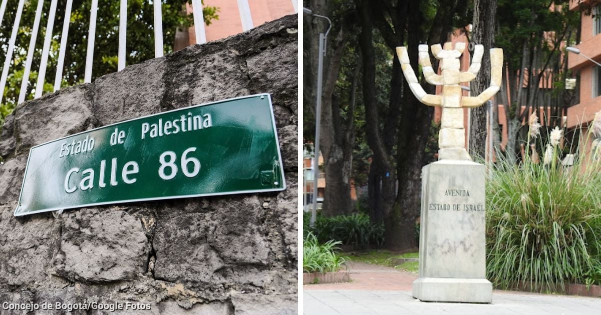 La curiosa razón por la que dos calles de Bogotá se llaman Israel y Palestina