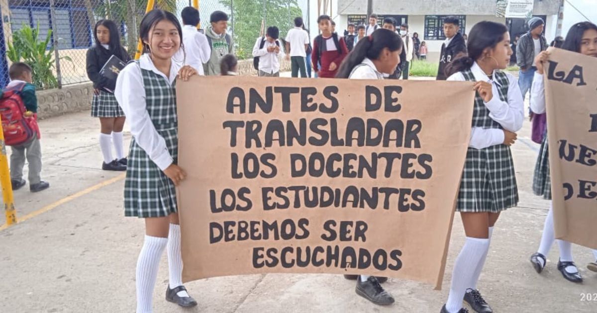 Comunidad estudiantil de la I. E. E. San José, de Inzá (Cauca) exige calidad en su derecho a la educación