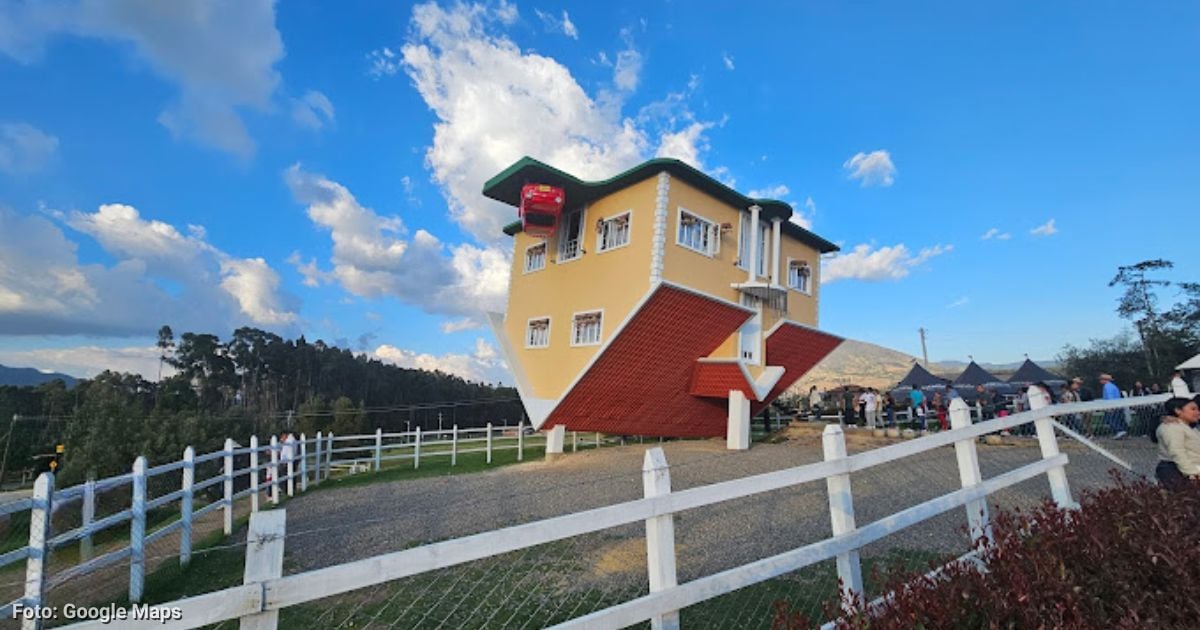 Dónde y cómo se puede visitar la casa al revés más famosa de Colombia; está a hora y media de Bogotá