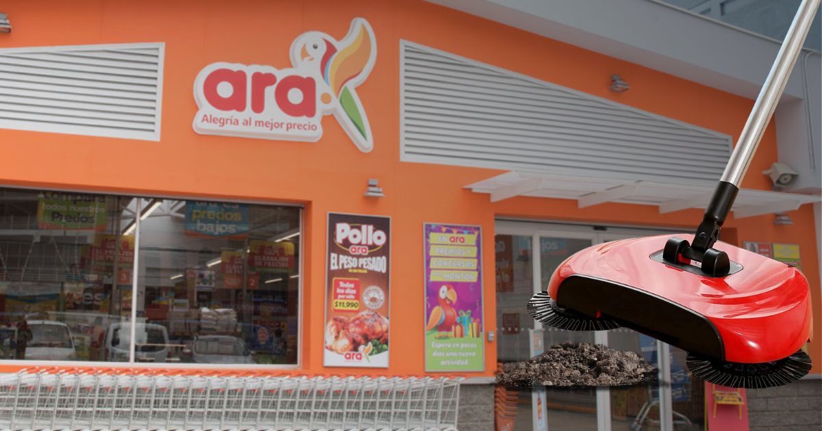 La escoba mágica del Ara con la que no necesitara recogedor; solo vale $25 mil