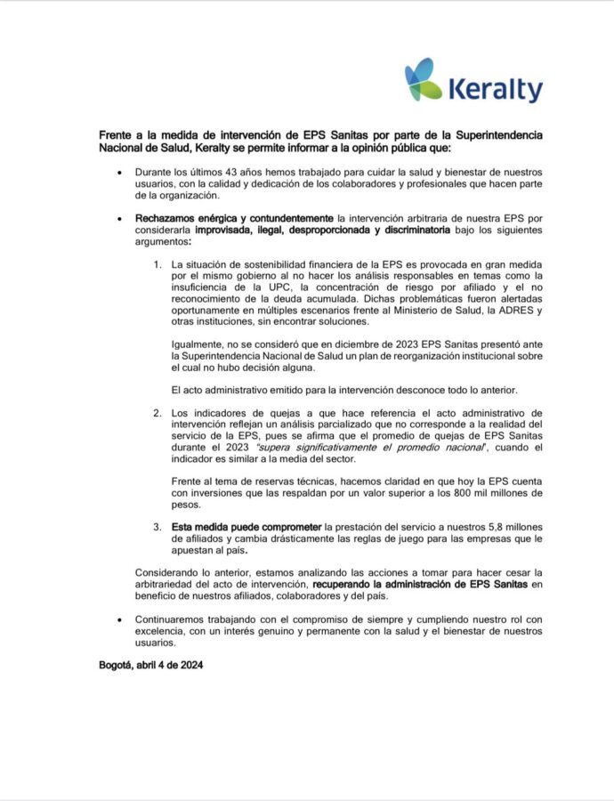  - Tres abogados colombianos y un español comienzan la batalla legal de la EPS Sanitas