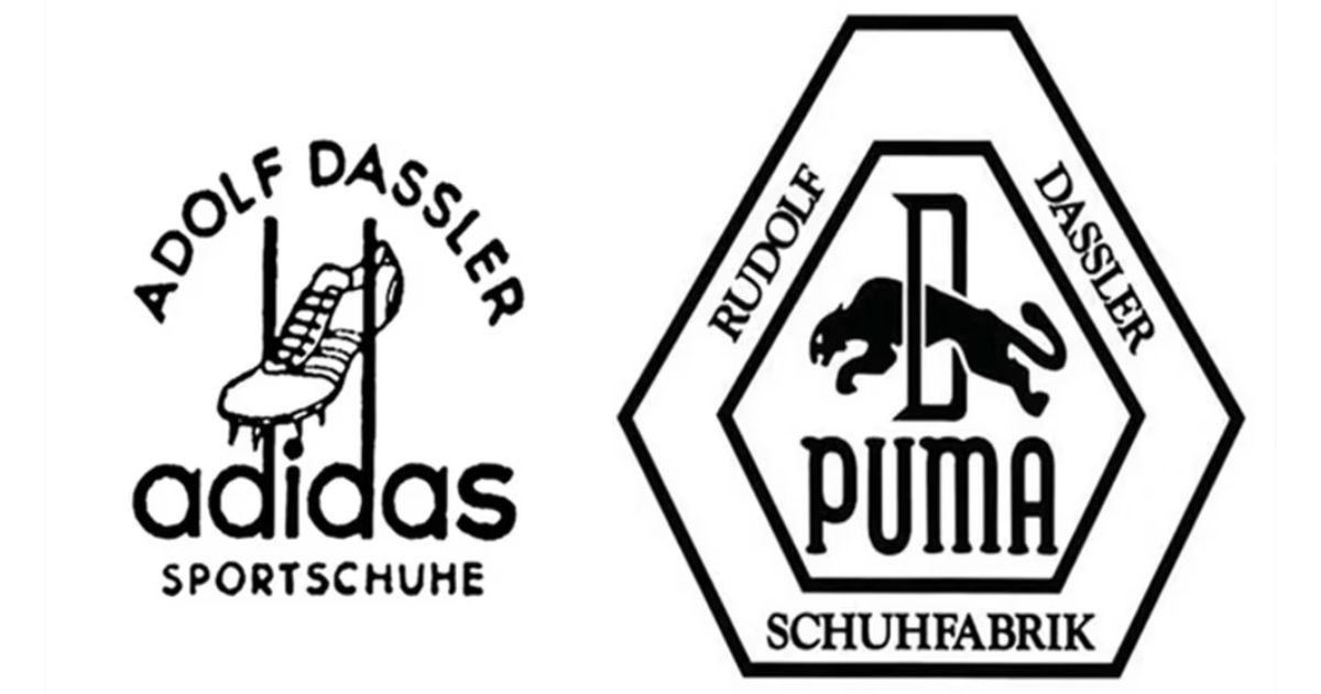 Primeros logos de Adidas y Puma
