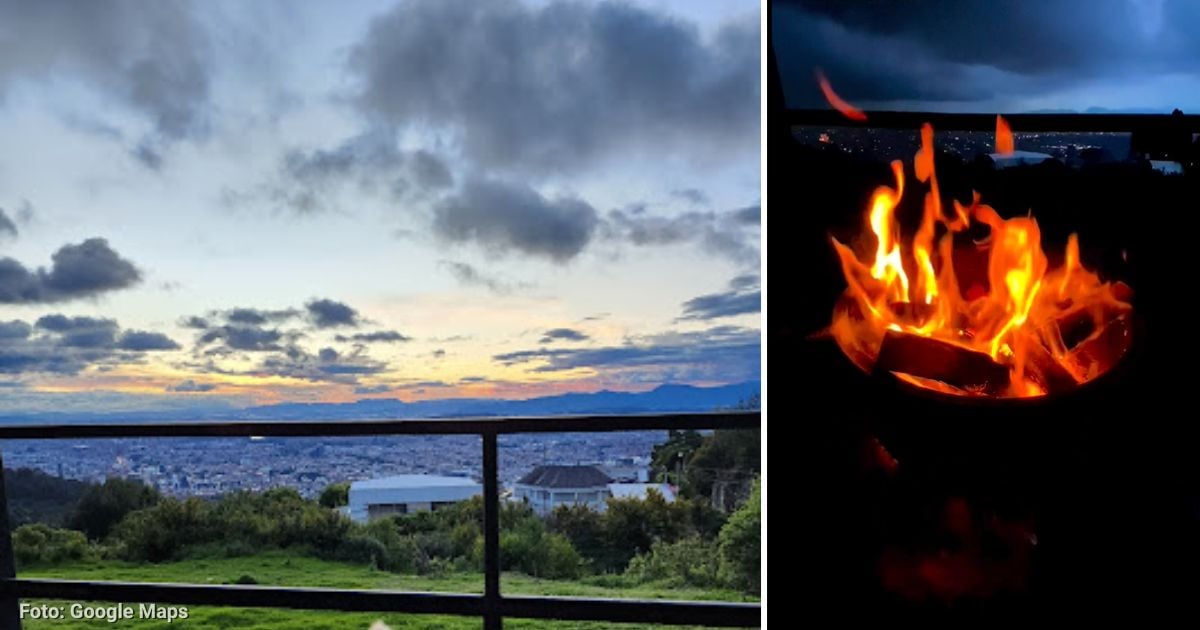El mirador en la calera en el que puede disfrutar de rica comida a la luz de una fogata