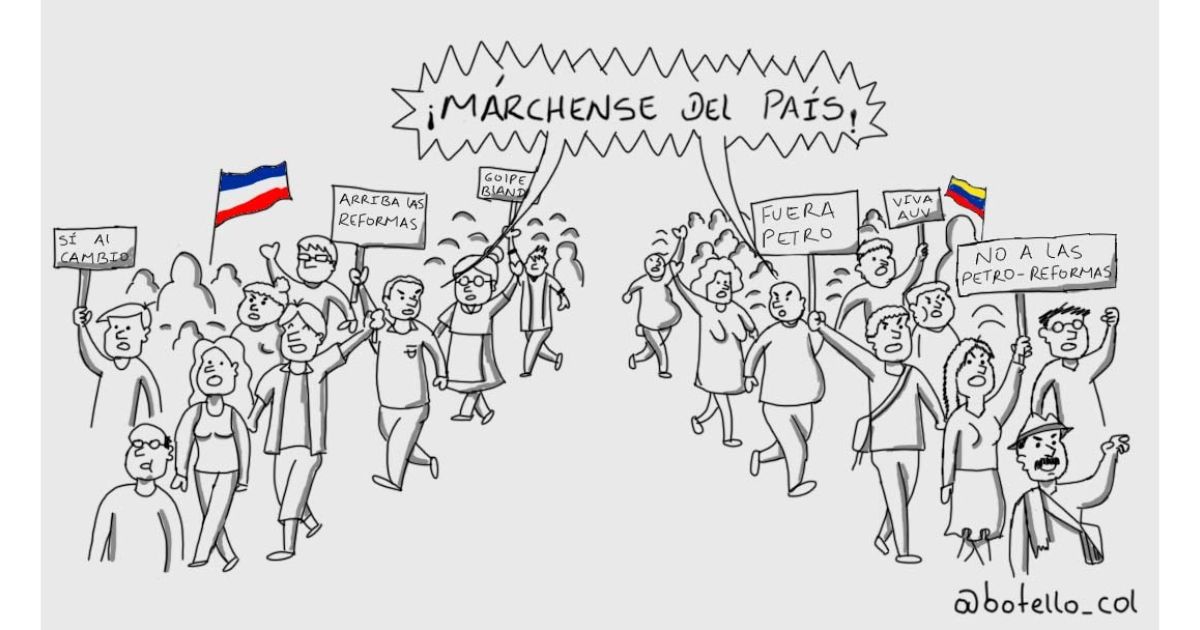 Caricatura: Marchas colombianas