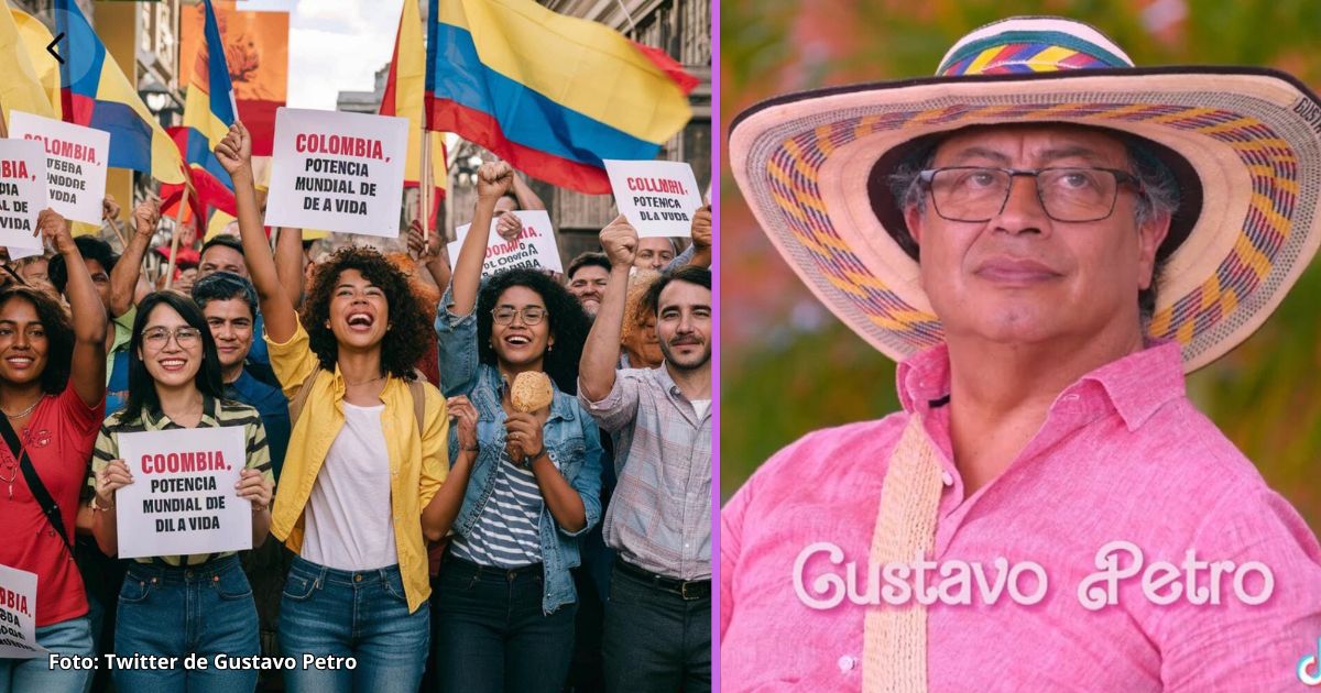 Esta es la foto de la marcha hecha con IA que Gustavo Petro compartió en sus redes