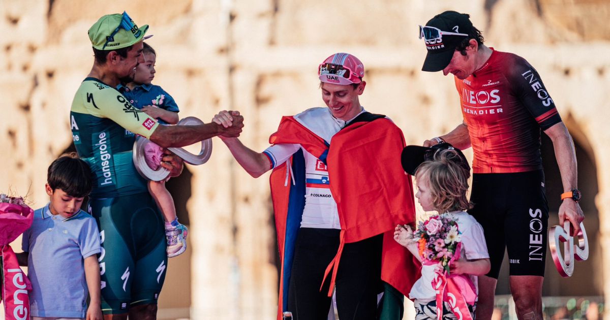Podio Giro de Italia Daniel Felipe Martínez