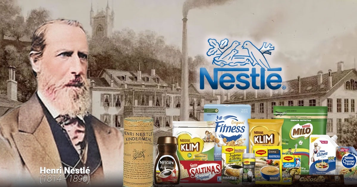 Él es el suizo que se inventó en los Alpes la famosa Nestlé, dueña de La Lechera y Nescafé