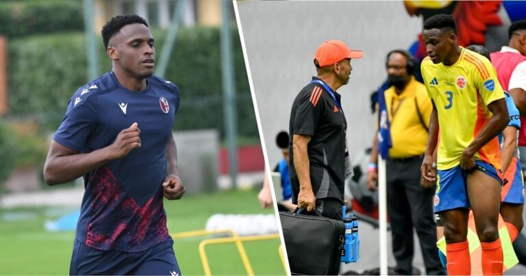 Jhon Lucumí selección Colombia - Jhon Lucumí, titular de Néstor Lorenzo, regresó a los entrenamientos tras su lesión; sonríe el DT