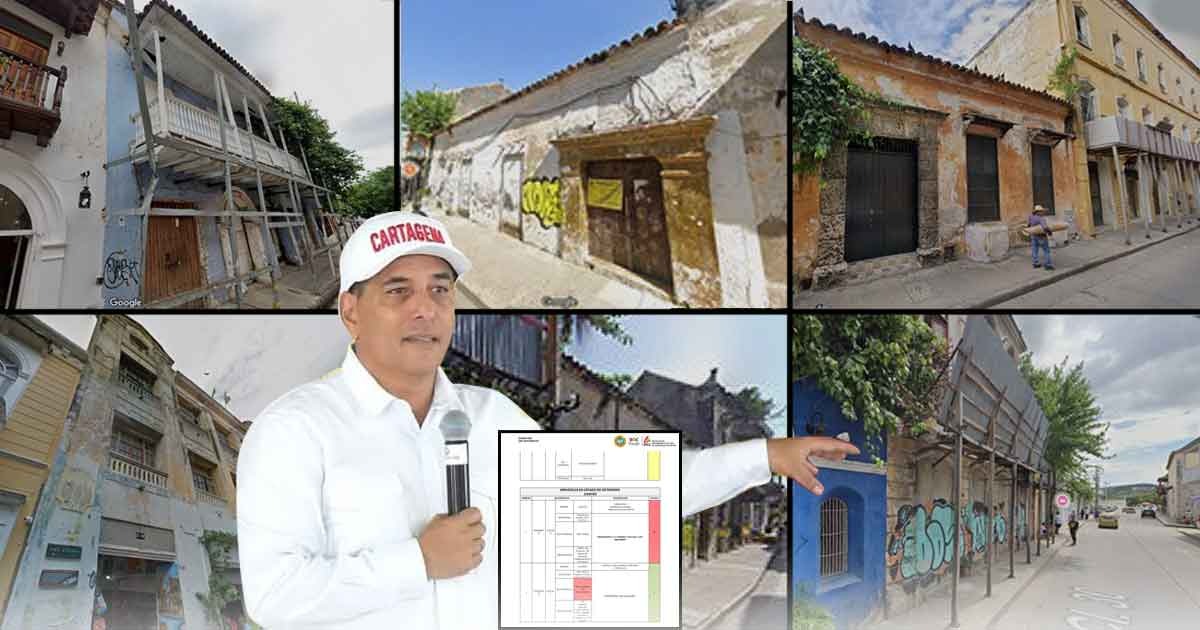 Esta es la lista de los dueños de las 57 casas que están dejando caer en el Centro Histórico de Cartagena