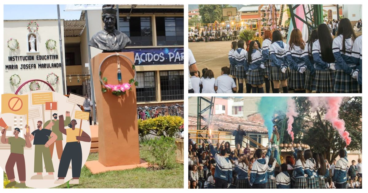 Estudiantes de La Ceja, Antioquia, inician paro exigiendo pupitres y personal de aseo para el colegio