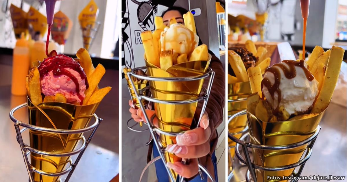 Dónde comerse un cono gigante de papas con helado en Bogotá; no se gasta más de $10 mil