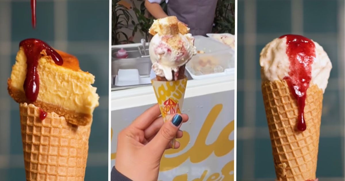 El lugar en Bogotá para comer el auténtico helado de tarta de queso; tiene trozos por encima