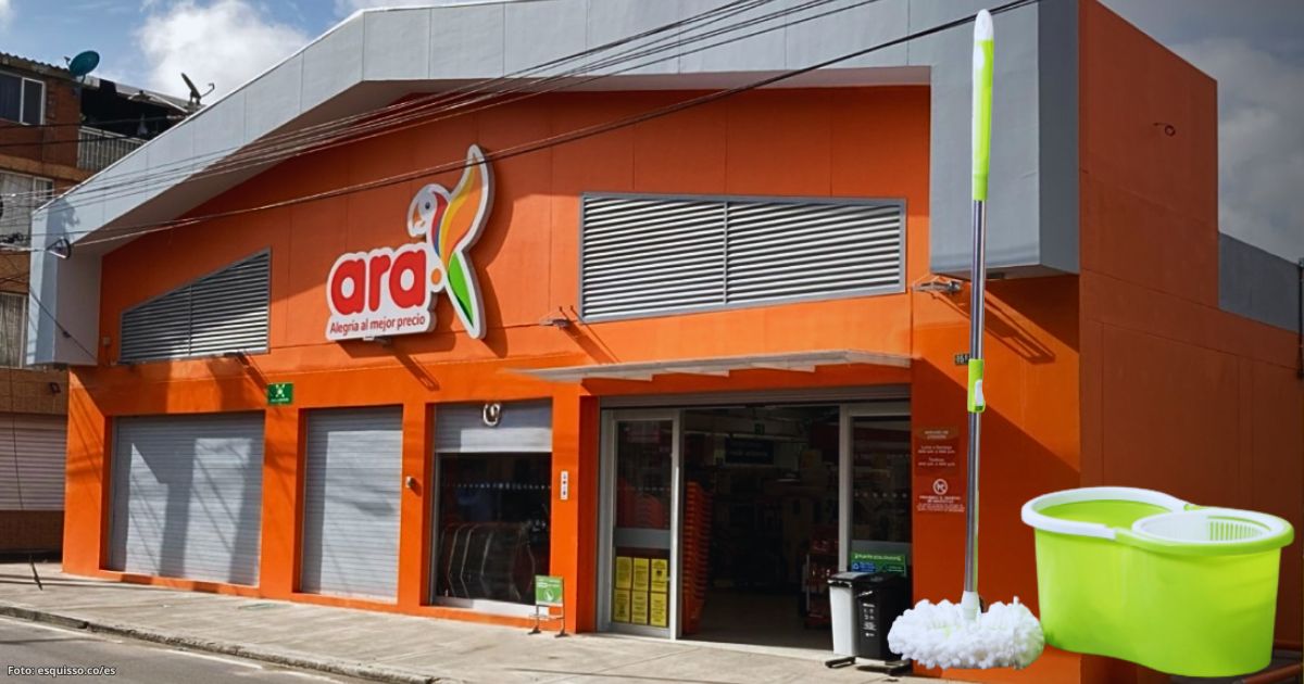 El nuevo trapero de Ara que gira 360 grados, se escurre solo y viene con balde incluido; le sale barato