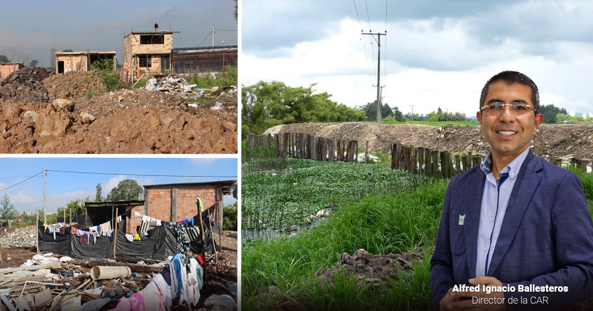 El barrio de invasión que 14 familias montaron en el humedal de Fontibón que Galán quiere desalojar