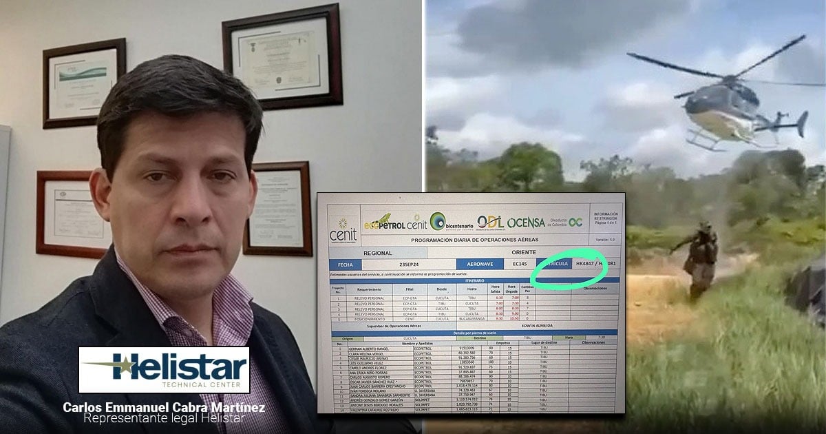 Helistar niega que un helicóptero suyo haya participado en operaciones militares