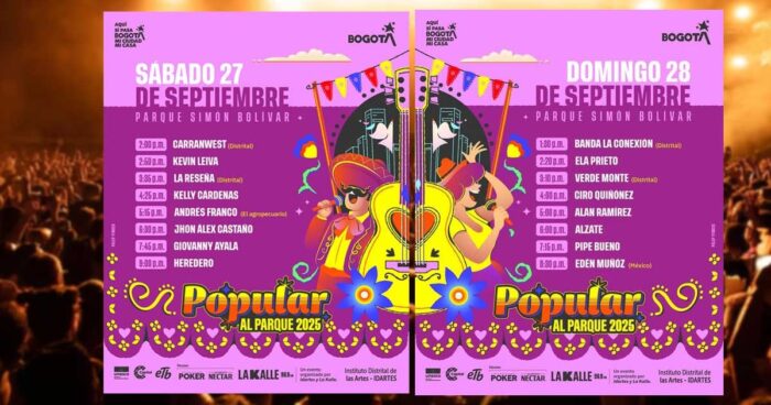  - Lo que debe saber de Popular Al Parque, el evento que se realizará este fin de semana