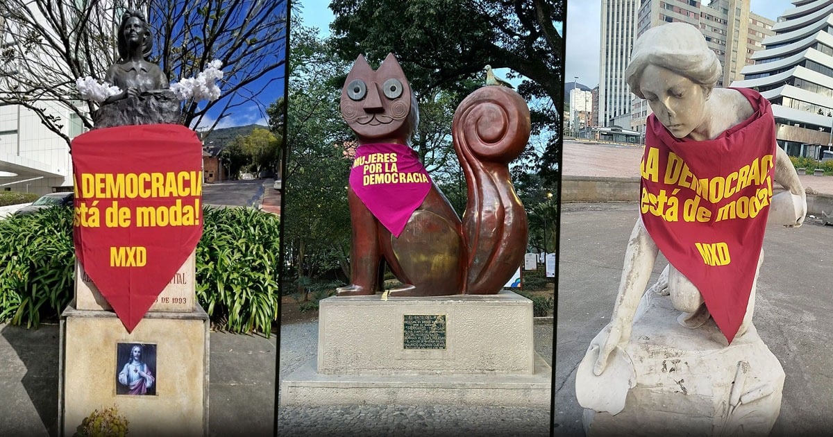 Por qué amanecieron vestidas con pañoletas las estatuas de las principales ciudades del país
