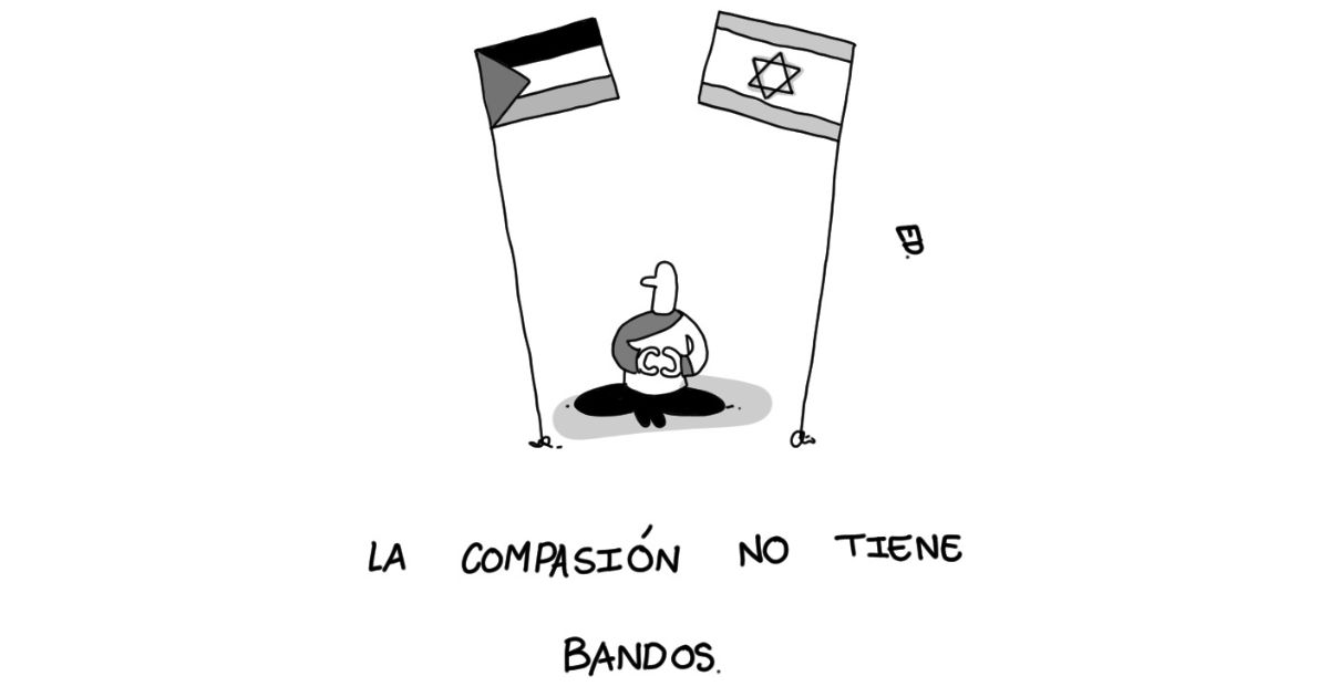 Caricatura: Compasión en la guerra