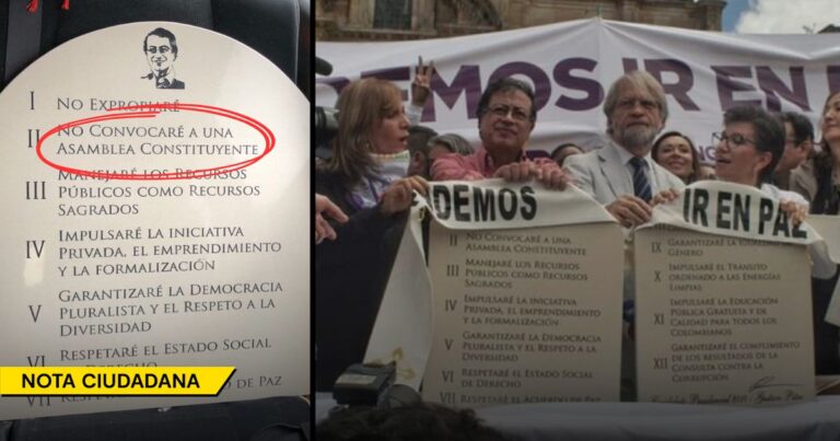  - Petro traicionó a quienes confiaron en él cuando firmó en piedra que no iba a convocar a una Asamblea Constituyente