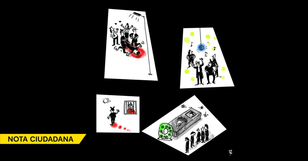 Caricatura: Una fiesta tranqui en los Andes