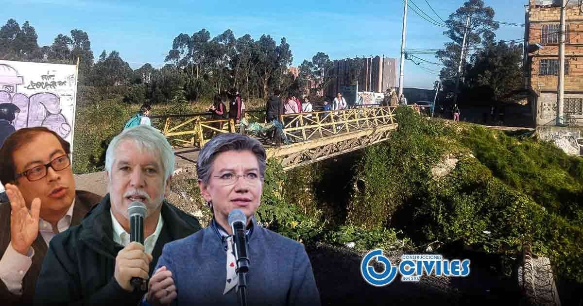 El puente sin concluir en Usme que lleva 12 años en construcción que tres alcaldes no pudieron hacer
