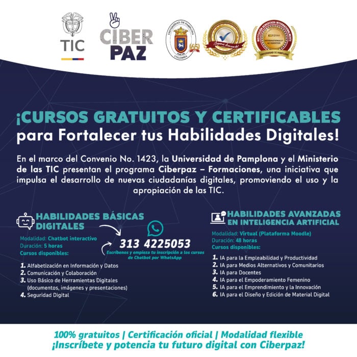 CIBERPAZ: la apuesta de MinTIC y UniPamplona para enseñar Inteligencia Artificial gratis en todo el país - -- Las2orillas CIBERPAZ