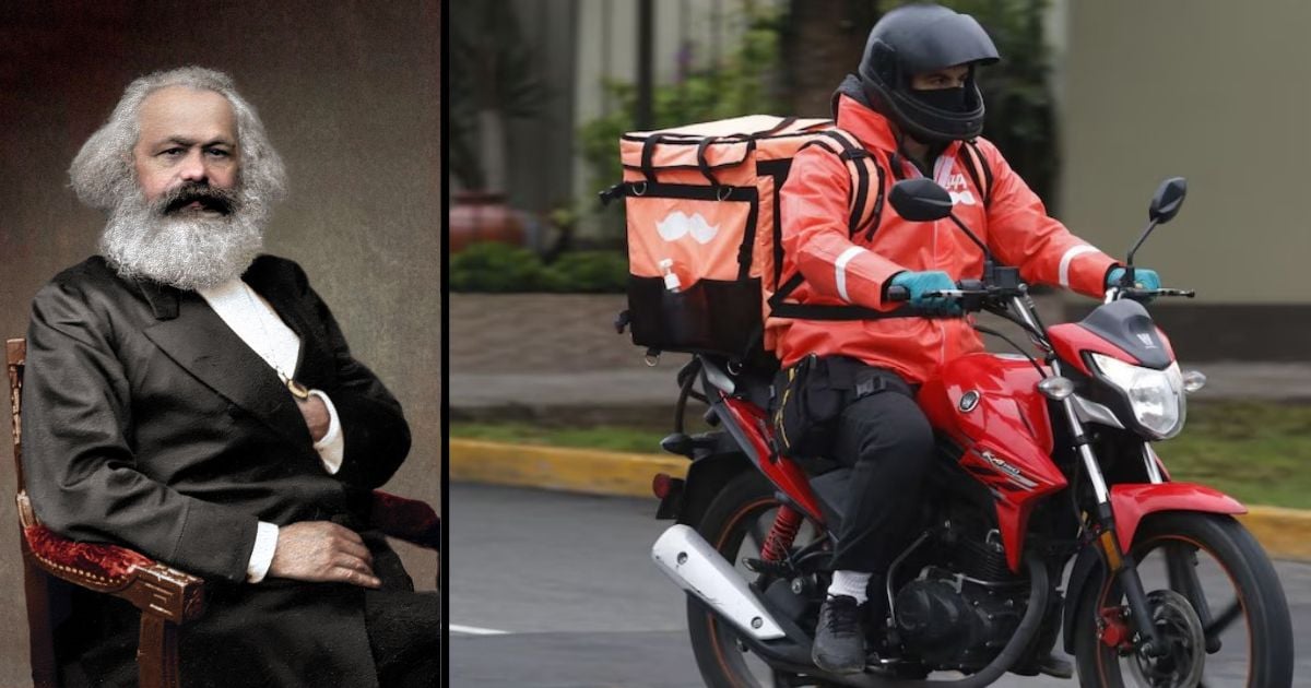 La idea de Marx que cobra vida en cada pedido de Rappi que no paga el desgaste de la moto ni del conductor