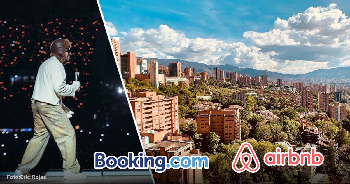 La “jugadita” de Airbnb y Booking para cobrar millonadas durante los conciertos de Bad Bunny en Medellín