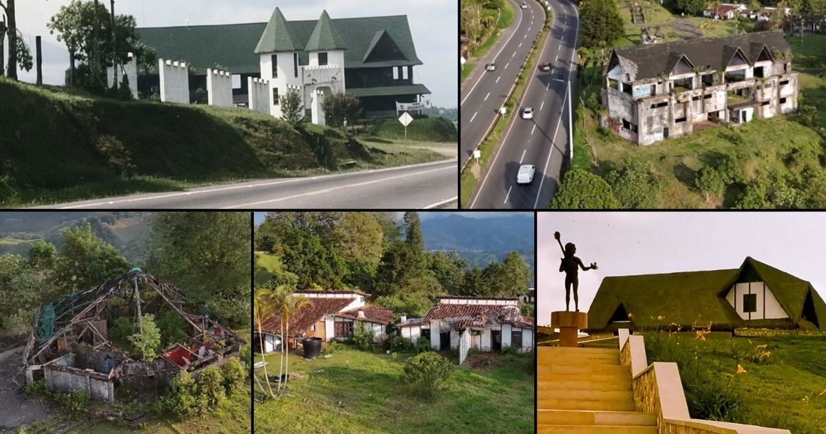El lujoso hotel narco abandonado que resiste entre ruinas a un costado de la vía Armenia-Pereira