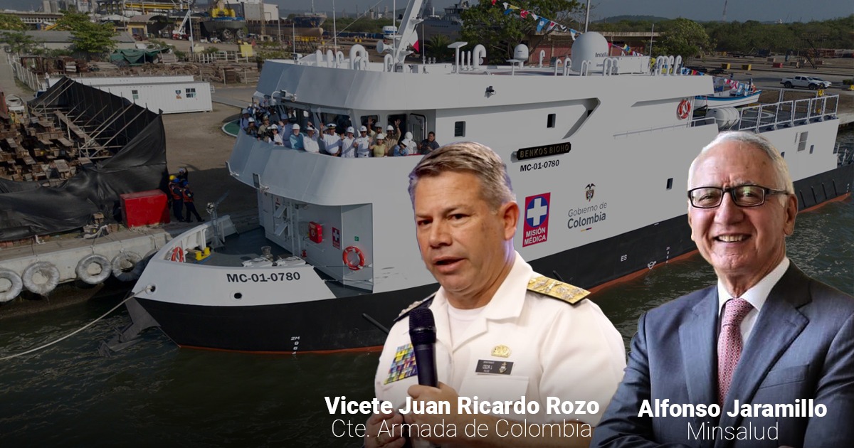  - La armada logró poner a navegar el primer barco hospital construido en el astillero de Mamonal en Cartagena