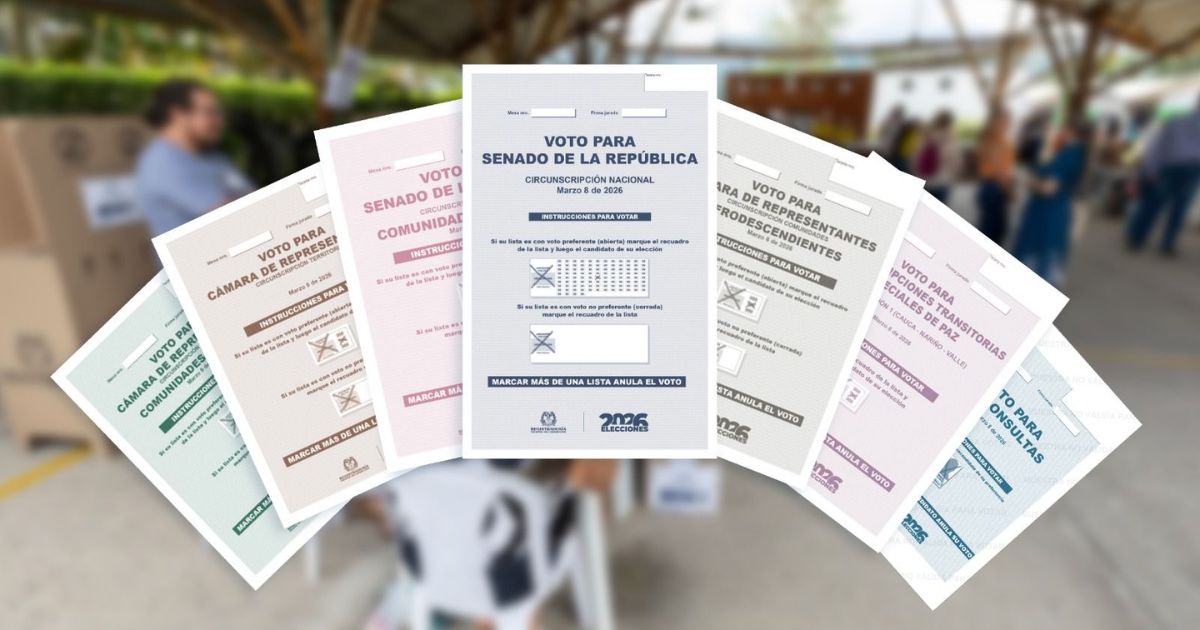 - Así son los tarjetones que los colombianos pueden pedir en sus mesas de votación el 8 de marzo