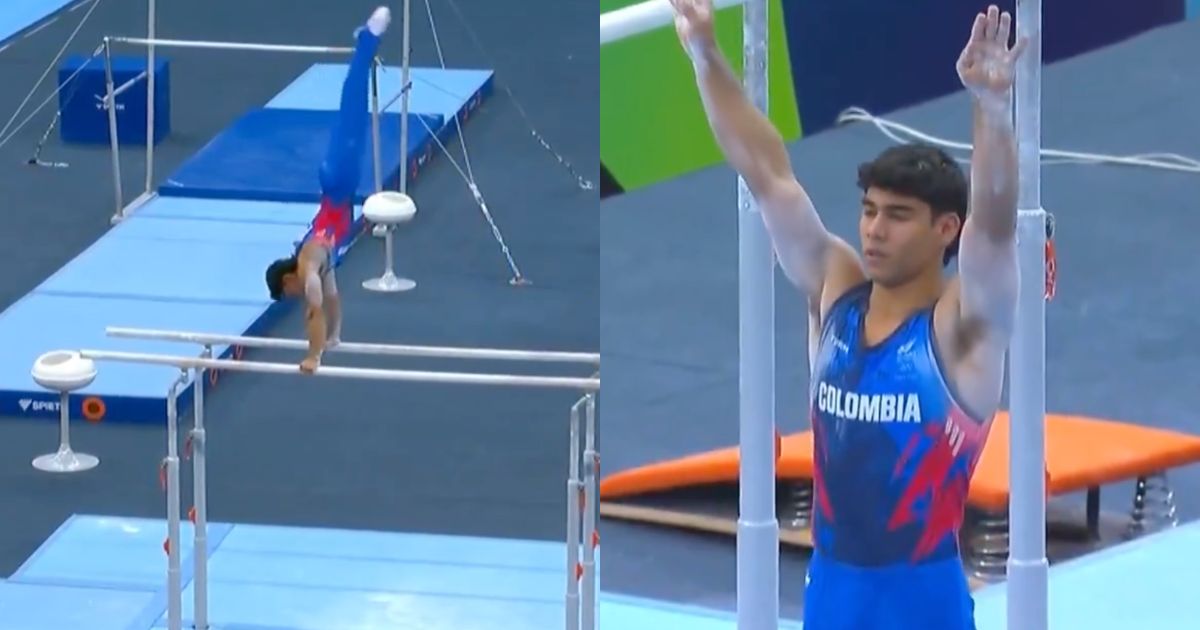  - Ángel Barajas conquistó el oro en barras paralelas del campeonato mundial de Gimnasia en Azerbaiyán