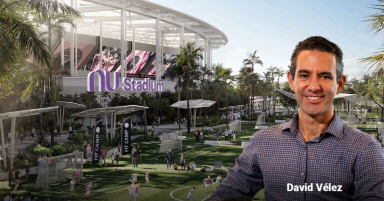  - David Vélez se la jugó a lo grande y llevó Nubank al estadio donde jugará Messi en Miami