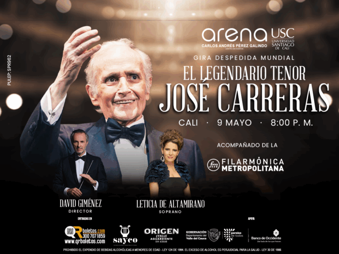 José Carreras, el mítico cantante de ópera español que escogió a Cali como una de sus sedes para decir "adiós"