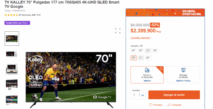 Tres televisores con tremendos descuentos e ideales para disfrutar los partidos del Mundial 2026