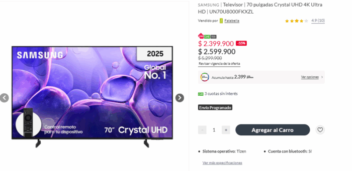  - Tres televisores con descuento e ideales para disfrutar los partidos del Mundial 2026