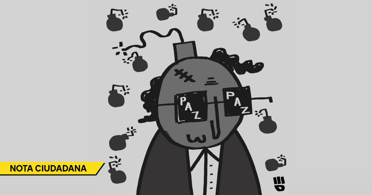 - Caricatura: 'Paz', 'Paz', 'Paz'
