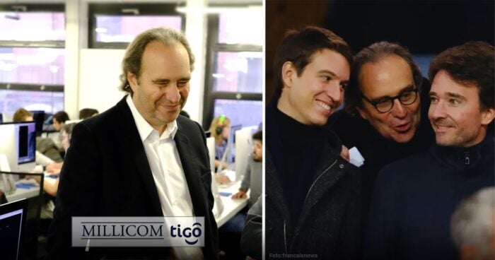 Xavier Niel y sus hijos John y Jules