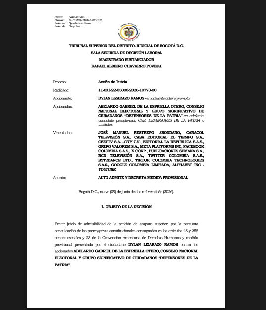 El abogado al que De la Espriella le puso la tarea de salvar su "Firmes por la Patria" - El abogado al que De la Espriella le puso la tarea de salvar su "Firmes por la Patria"