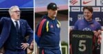 Collage of three soccer coaches: left a man in a suit shouting, middle a coach in a tracksuit on a training field, right a coach holding a US jersey with the number 5. - Las2orillas.co: Historias, voces y noticias de Colombia