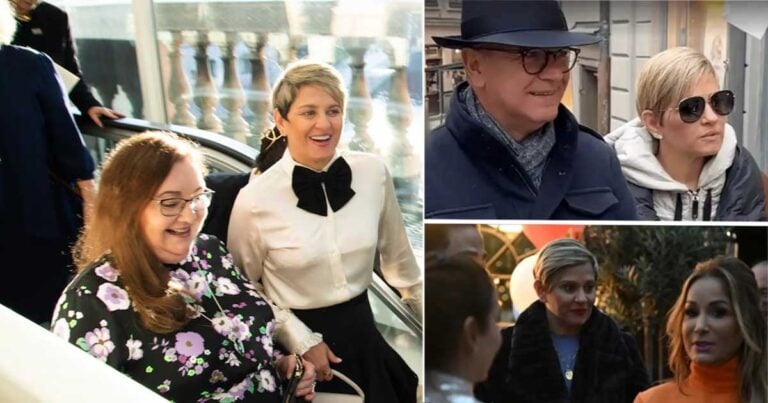 Las2orillas.co: Historias, voces y noticias de Colombia Collage of three scenes: two women exiting a car smiling, a man with a hat and a woman in sunglasses walking, and two women chatting at an evening event. - Las2orillas.co: Historias, voces y noticias de Colombia