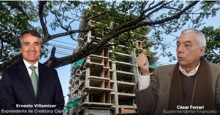 Las2orillas.co: Historias, voces y noticias de Colombia Dos hombres de negocios frente a un edificio en construcción; Ernesto Villamízar, expresidente de Credicorp Capital, y César Ferrari, superintendente financiero. - Las2orillas.co: Historias, voces y noticias de Colombia
