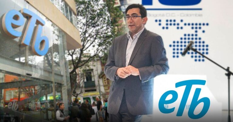 Las2orillas.co: Historias, voces y noticias de Colombia Man in a suit speaking at a podium outdoors, with a large 'etb' logo and microphone on stage behind him. - Las2orillas.co: Historias, voces y noticias de Colombia