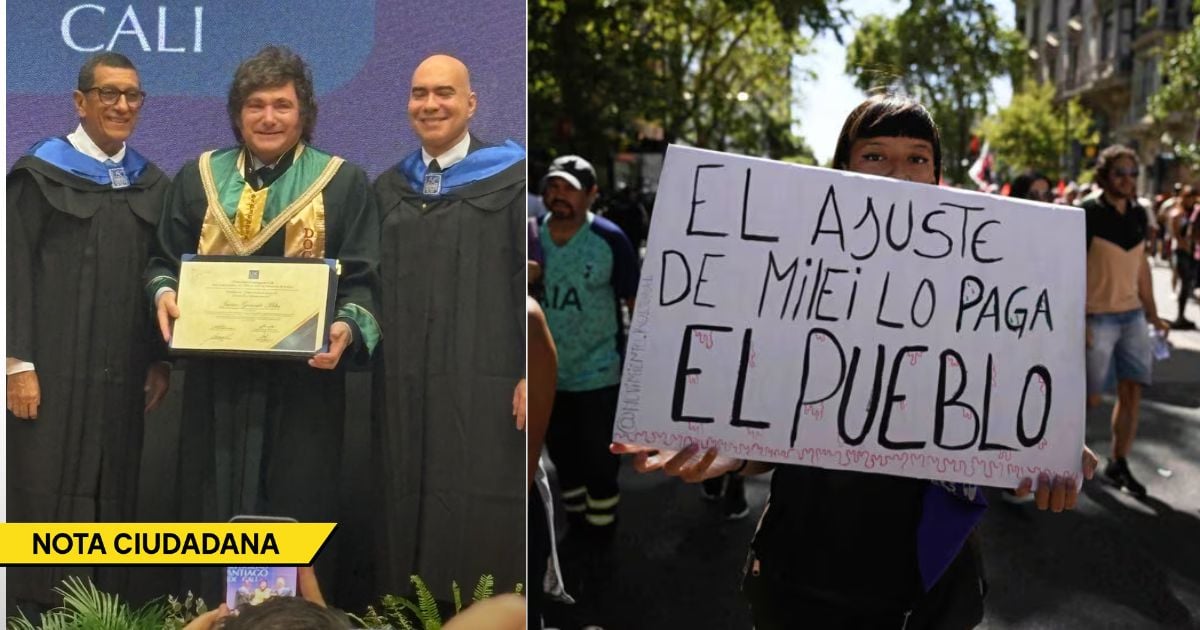  - La irresponsable gestión de Milei fue premiada con un doctorado en la Universidad Santiago de Cali
