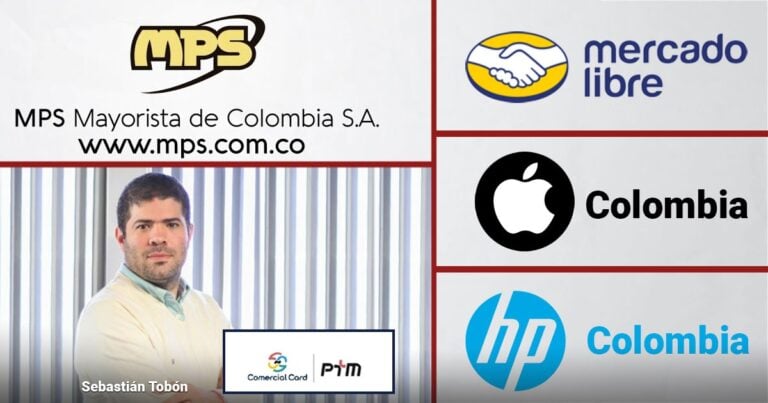 Las2orillas.co: Historias, voces y noticias de Colombia Collage of Colombian company logos (MPS, Mercado Libre, Apple Colombia, HP Colombia) with a man in an office. - Las2orillas.co: Historias, voces y noticias de Colombia