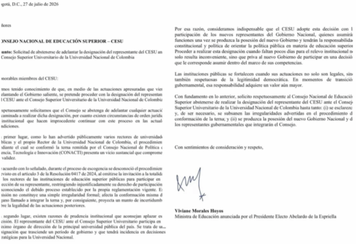 ¿Quiénes son los tres académicos con los que Petro se quería atornillar en la U. Nacional antes de dejar la Presidencia? Formal two-column document page in Spanish, labeled CESU, with dense text and a signature at the bottom right. - ¿Quiénes son los tres académicos con los que Petro se quería atornillar en la U. Nacional antes de dejar la Presidencia?