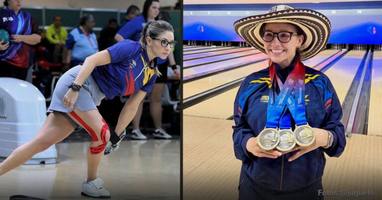 Las2orillas.co: Historias, voces y noticias de Colombia Left: Female bowler in a blue shirt and knee brace crouches at the lane, preparing to bowl. - Las2orillas.co: Historias, voces y noticias de Colombia