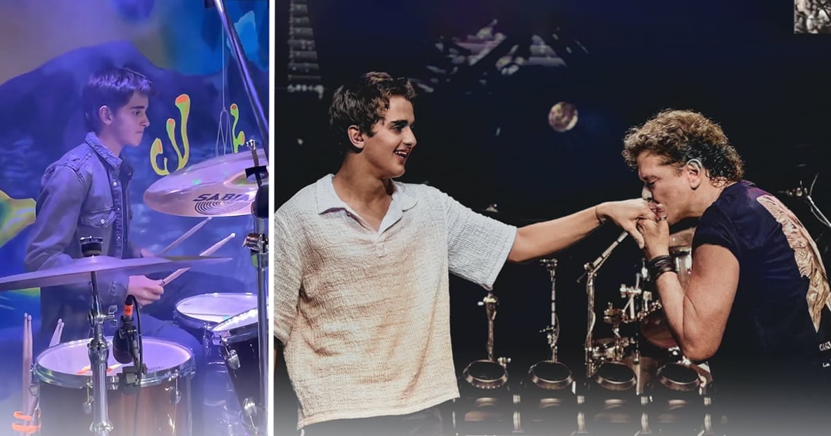  - El debut de Pedro, el hijo menor de Carlos Vives, que con 16 años y al lado de su papá ya empieza a cantar en tarima