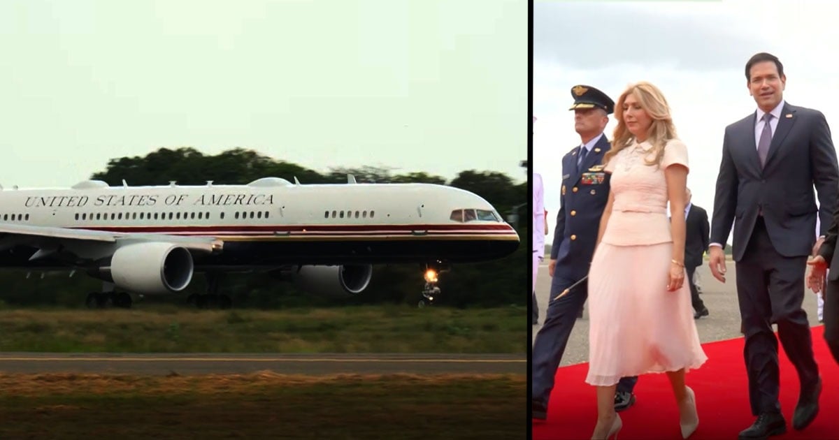  - Así es el gigante avión Boeing 757 en el que Marco Rubio llegó a Colombia junto a su esposa de origen caleño