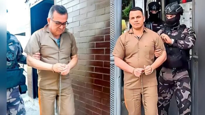 Los guardas del Inpec encargados de trasladar los presos rapados y esposados de pies y manos - Los guardas del Inpec encargados de trasladar los presos rapados y esposados de pies y manos